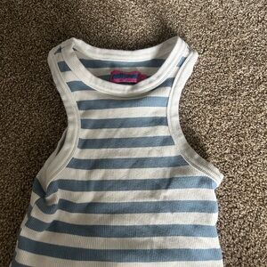 Edikted Blue and White Striped Tank Top